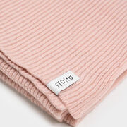 Pink recycled cashmere rib knit scarf
